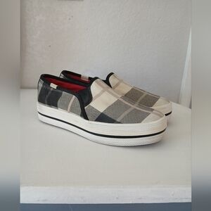 Kate Spade x Keds Woodland Plaid Slip On Platform Sneakers Shoes Size 5.5